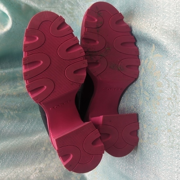 Euc Sorel Brex Black/Cactus Pink Platform Boots sz 7 - Sold Out Everywhere! - Picture 7 of 8
